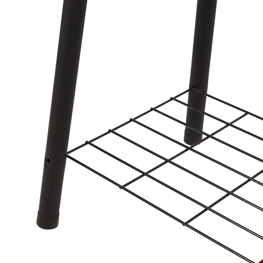 Living and Home Carbon Steel Outdoor Charcoal BBQ Grill with 2 Wooden Shelves Image 5