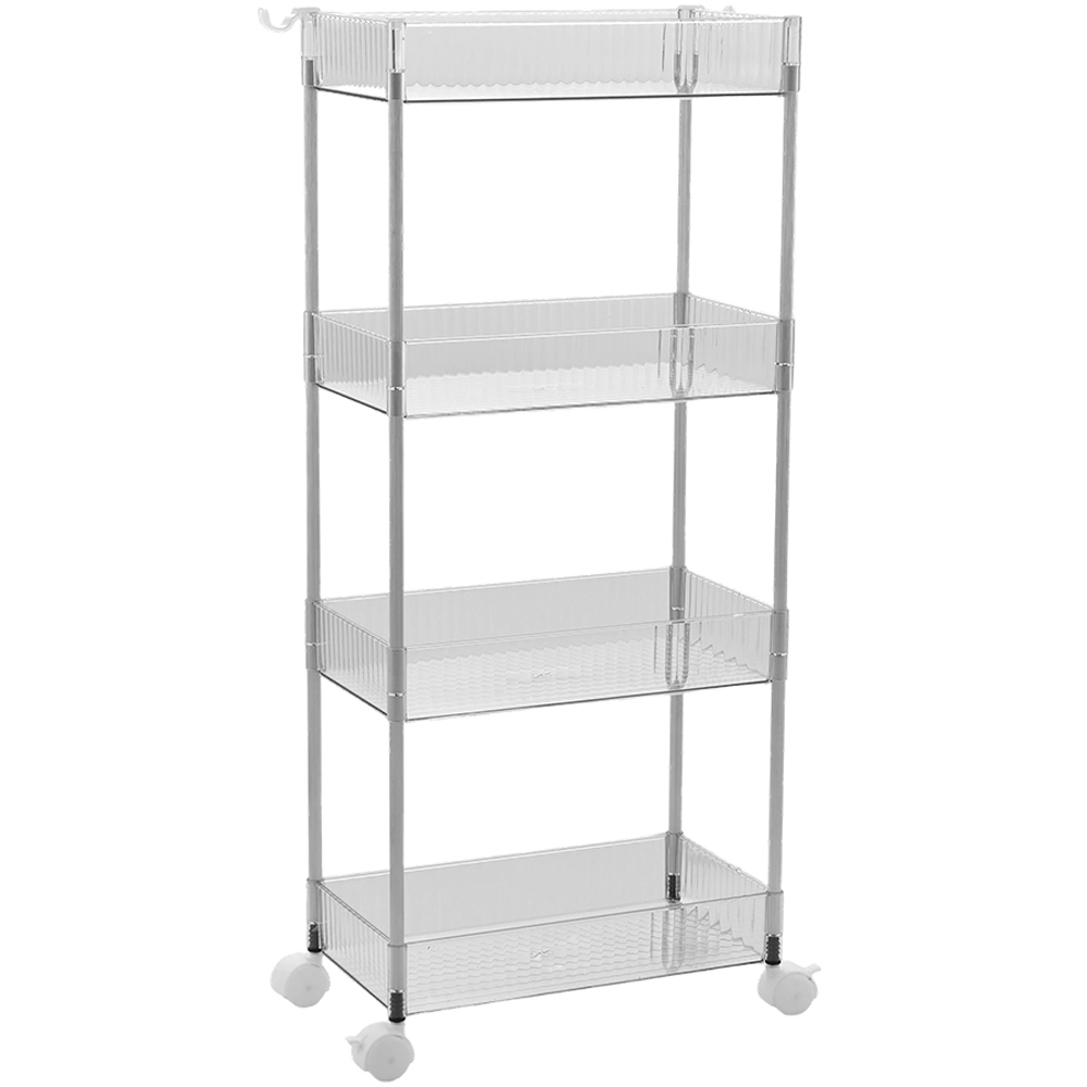 Living and Home 4-Tier Clear Storage Cart Image 3