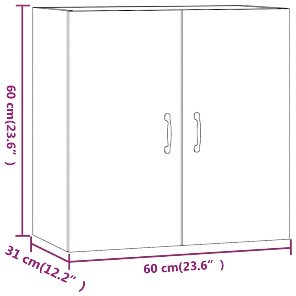 vidaXL 2 Door White Wall Cabinet Image 6