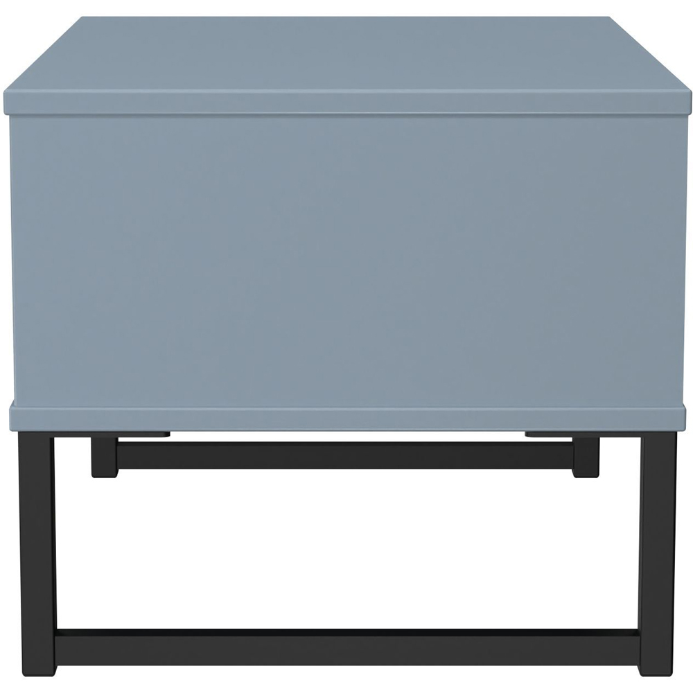 Crowndale Fluted Single Drawer Denim Blue Wide Side Table Ready Assembled Image 3