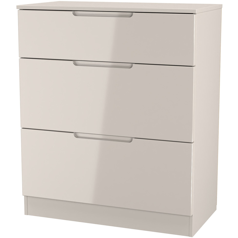 Crowndale Milan 3 Drawer Kashmir Gloss and Kashmir Deep Chest of Drawers Ready Assembled Image 2