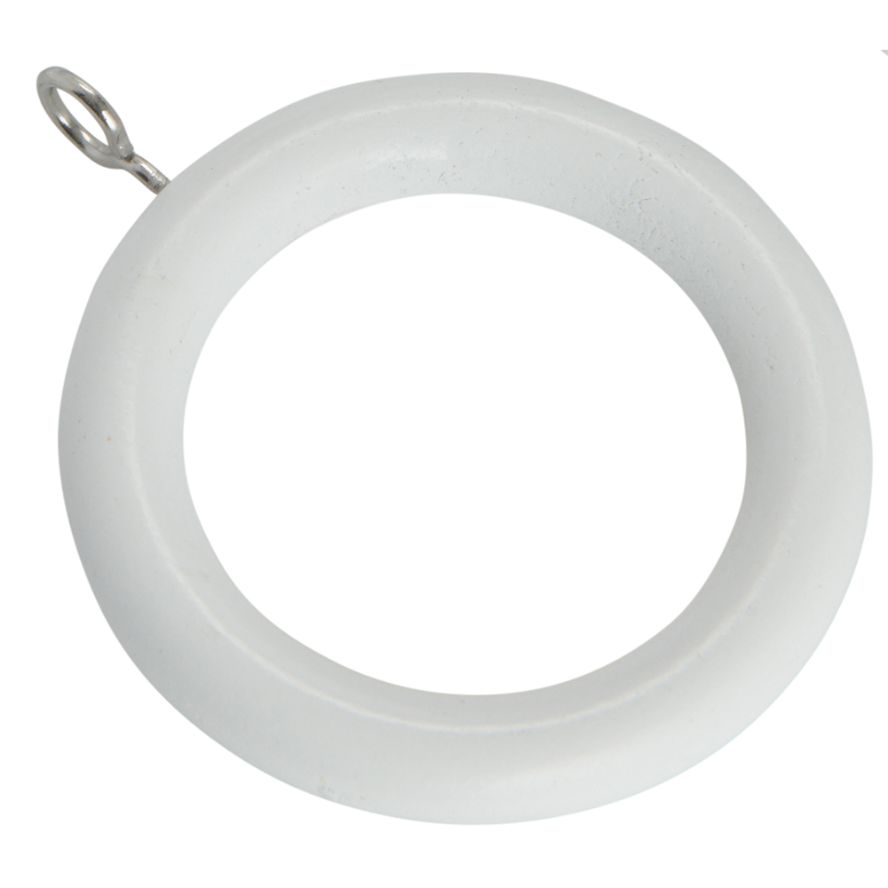 Wilko 28mm Wood Rings White 6 Pack Wilko