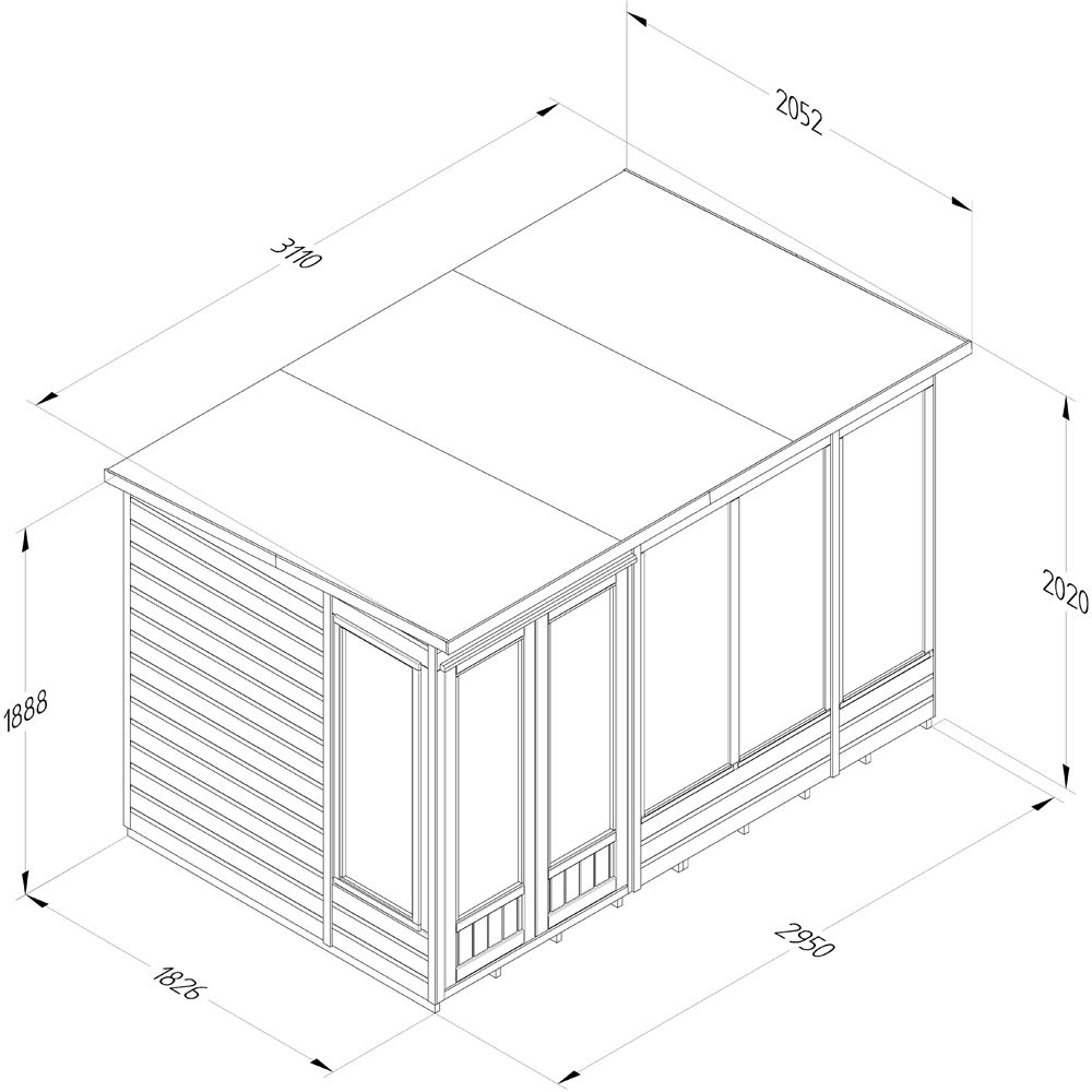 Forest Garden Beckwood 10 x 6ft Single Opening Apex Summerhouse Image 9