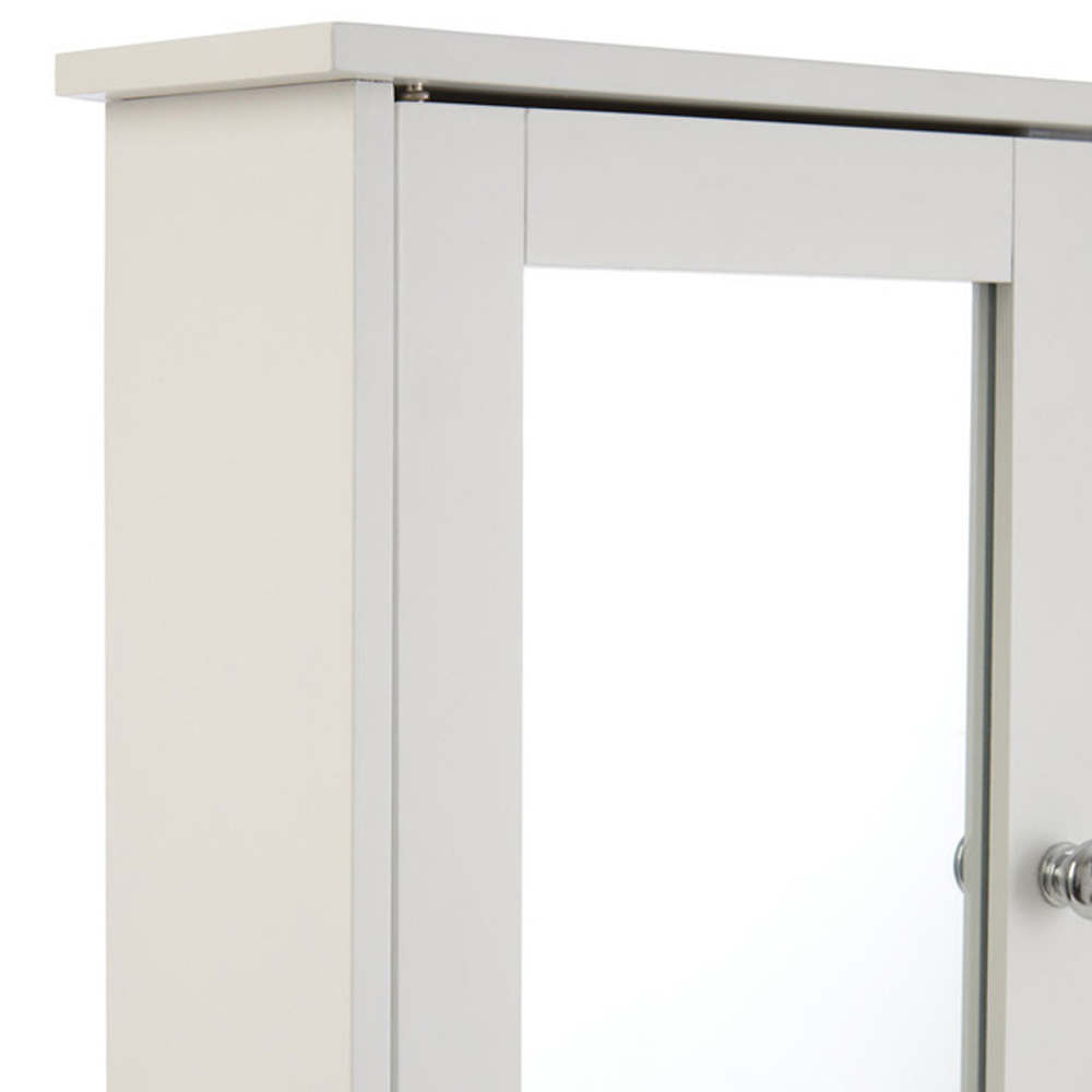 Premier Housewares White 2 Door Mirror Bathroom Cabinet Image 6