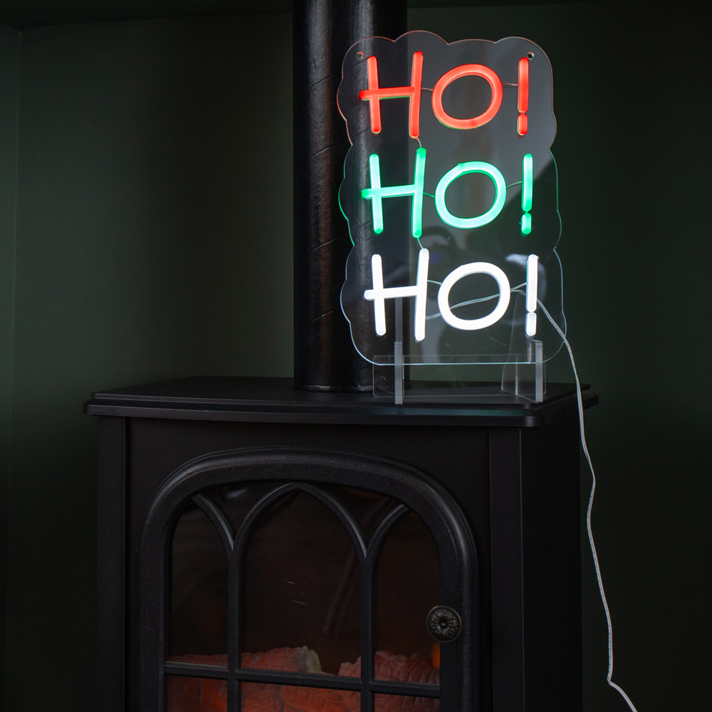Samuel Alexander Light-Up Hanging or Freestanding Christmas Ho Ho Ho Neon Sign 29cm Image 4