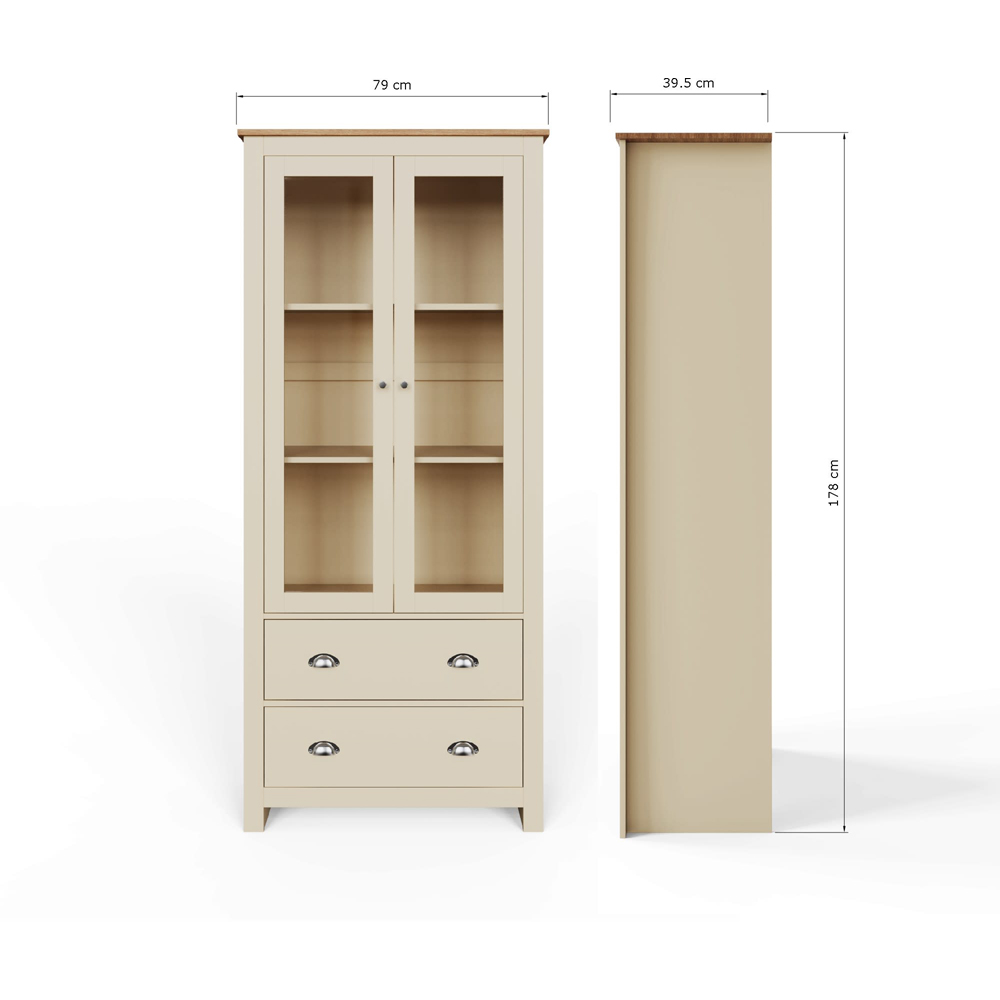GFW Lancaster 2 Door 2 Drawer Cream Display Unit Image 6