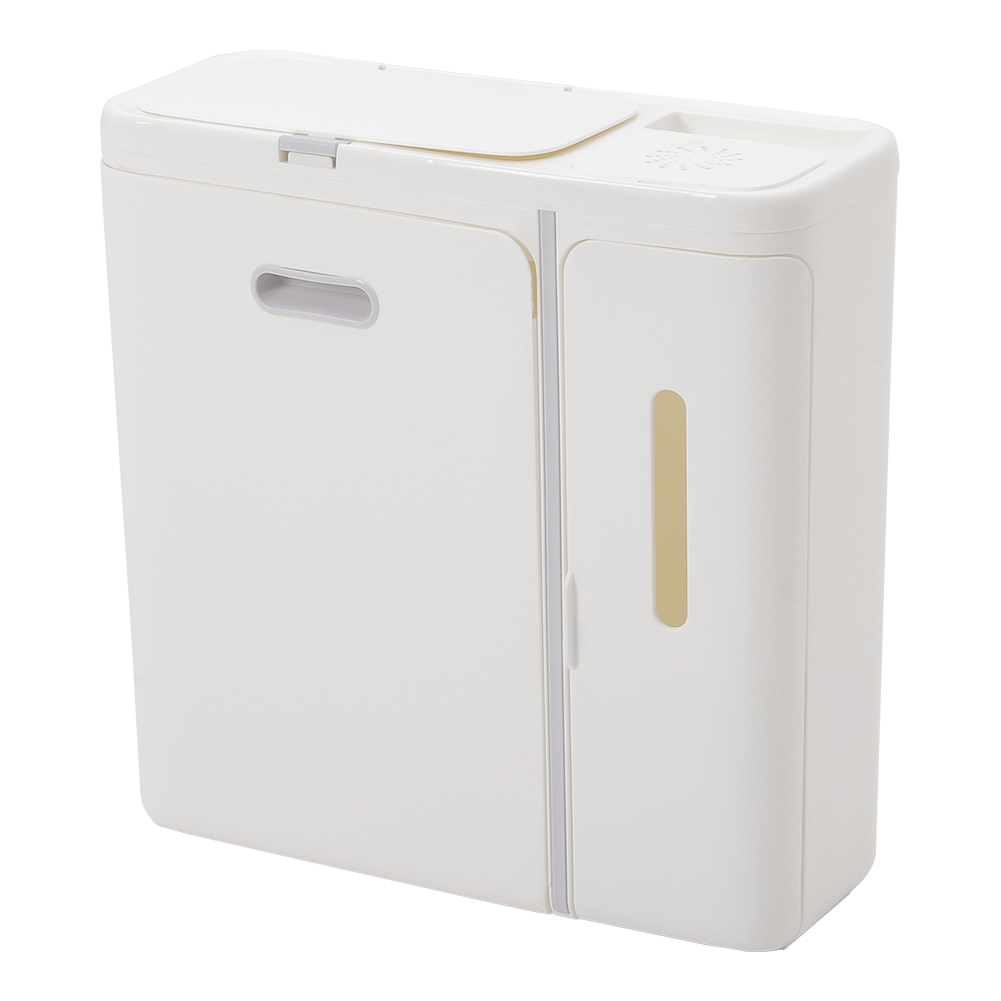 Living and Home Kitchen Mini Trash Bin with Lid White Image 3