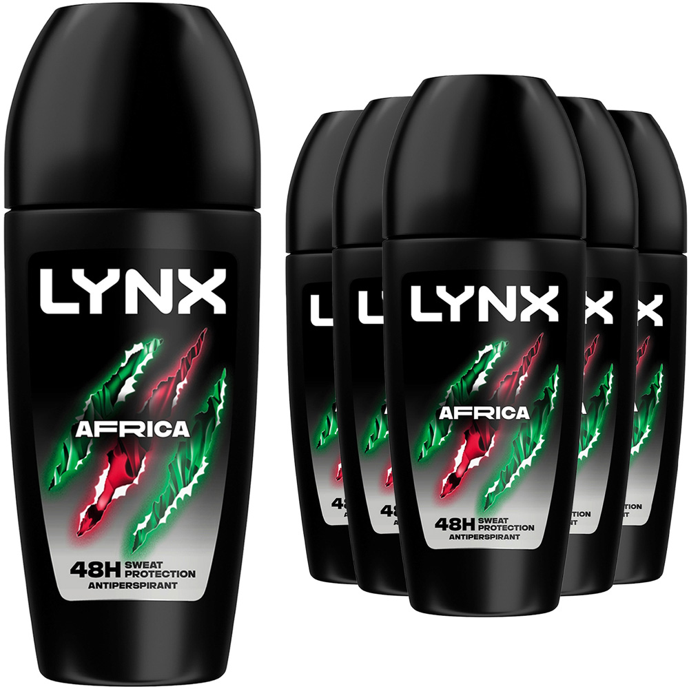 Lynx Africa 48 Hours Anti Sweat Protection Anti-Perspirant Roll On 50ml 6 Pack Image 1