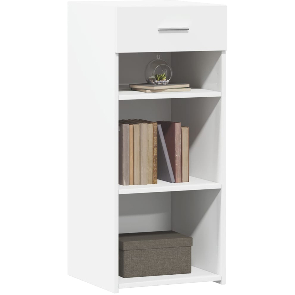 vidaXL Single Drawer 3 Shelf White Sideboard Image 3