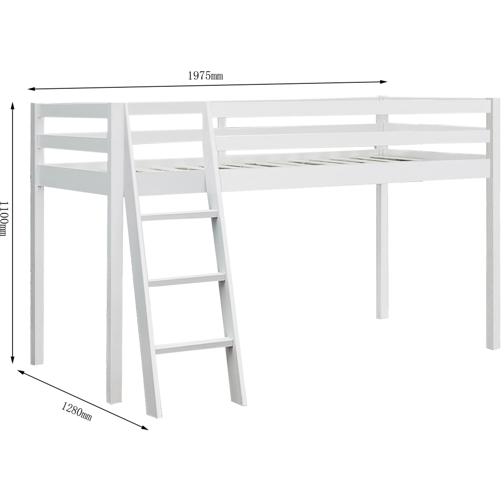 Brooklyn Single White Mid Sleeper Bed Image 4
