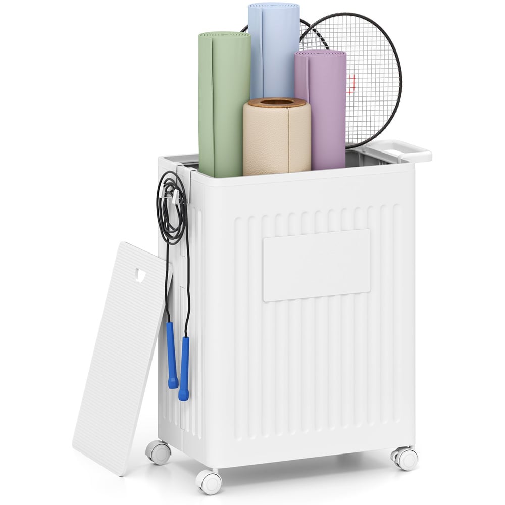 Costway Collapsible Rolling Yoga Mat Storage Basket Image 2