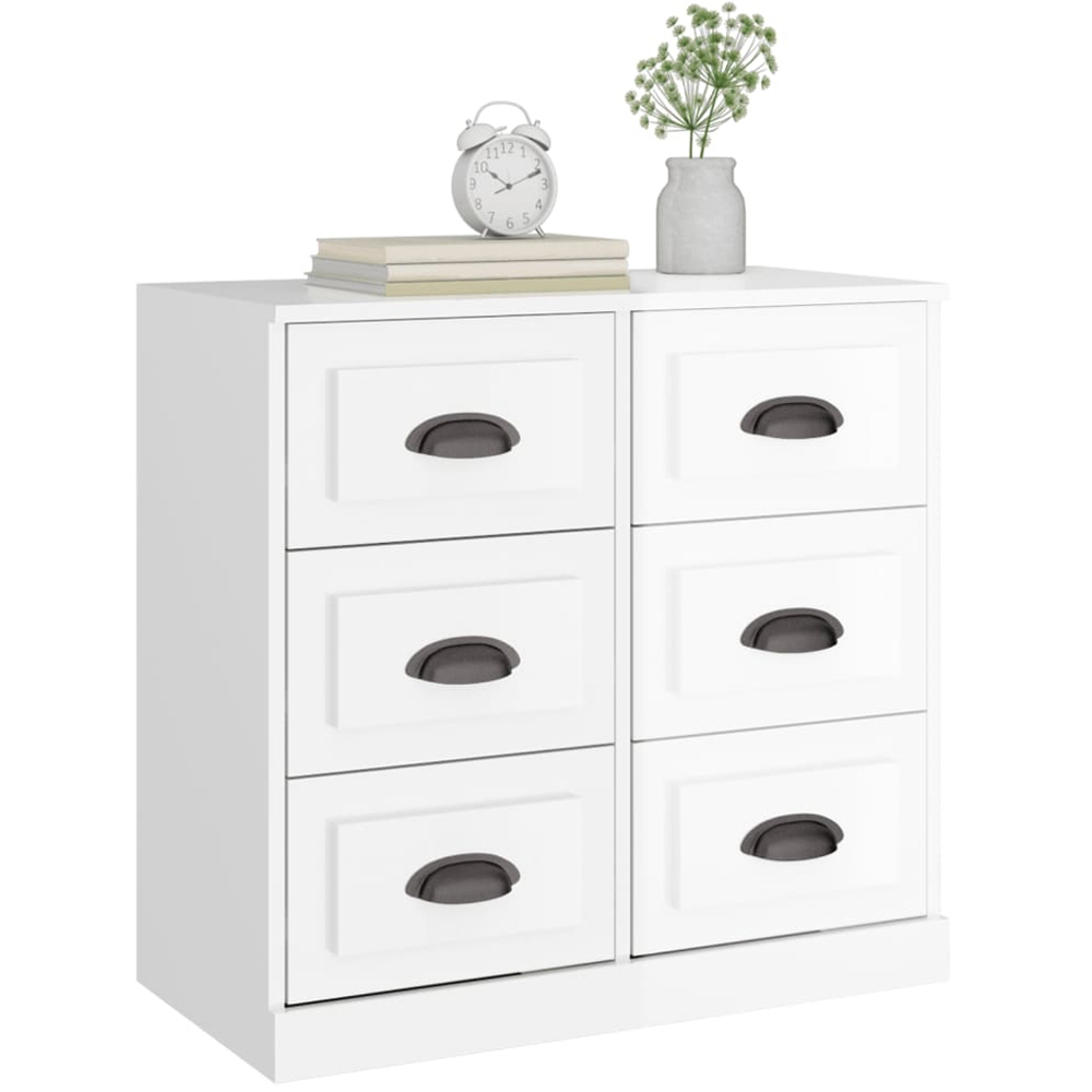 vidaXL 6 Drawer High Gloss White Sideboard Image 3