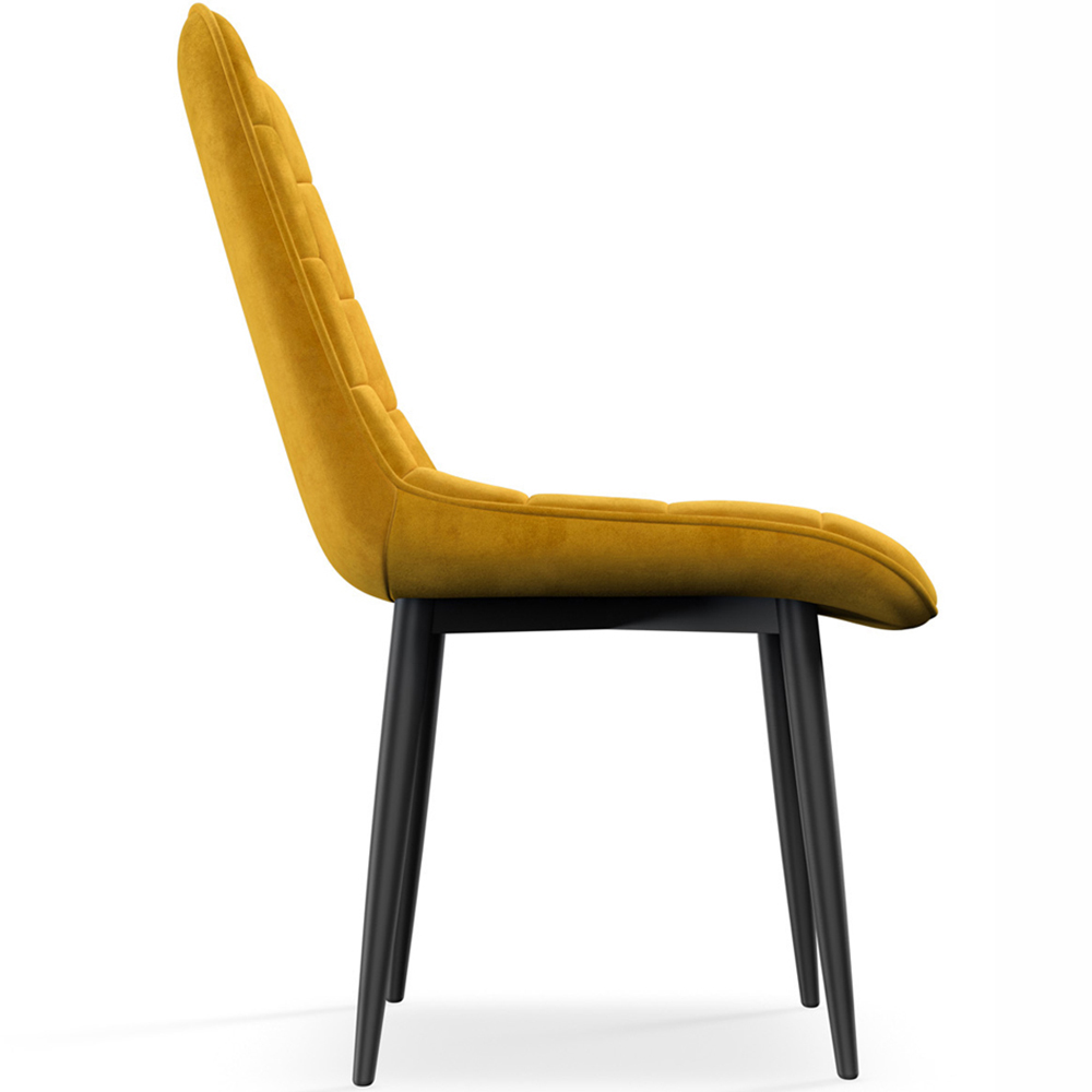 Furniture Online Nova Set of 2 Mustard Velvet Padded Seat Dining Chair Image 4