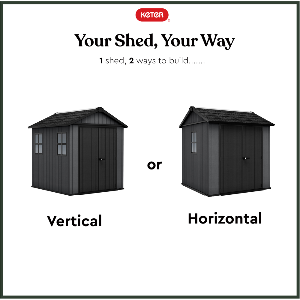 Keter Newton Plus 7 x 7.5ft Grey Steel Double Wall Shed Image 7