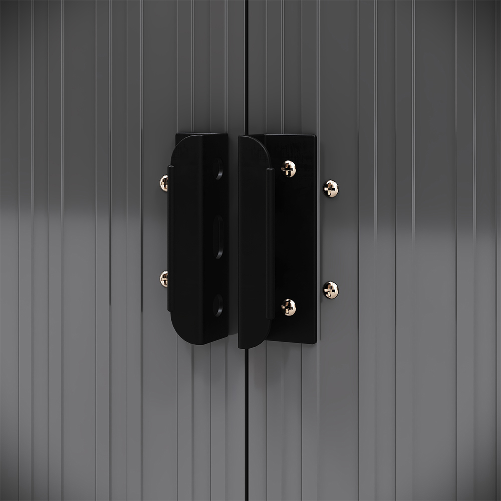 Living and Home 7.7 x 4.3ft Galvanised Steel Acrylic Storage Shed Grey Image 7