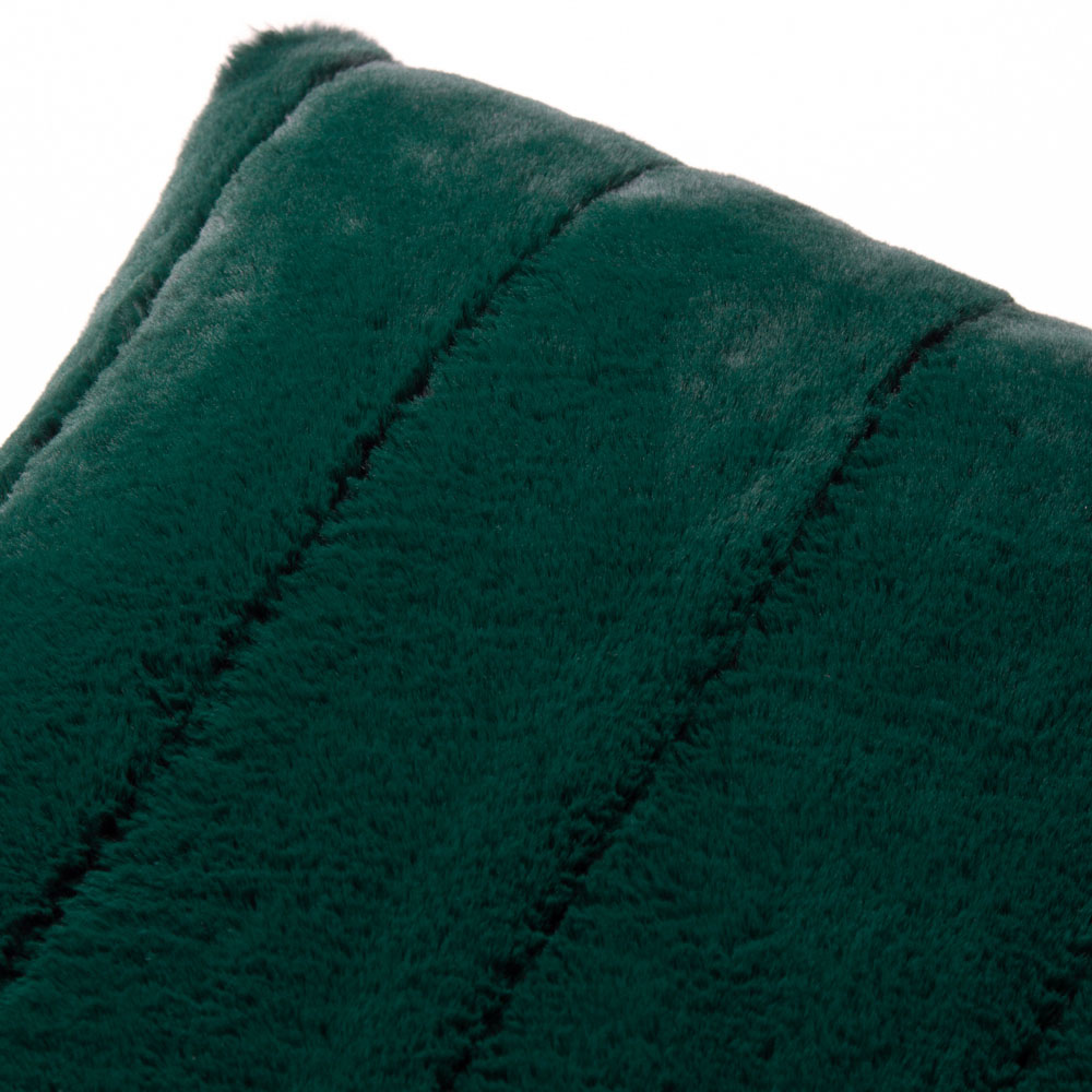 Paoletti Empress Emerald Faux Fur Cushion Large Image 3