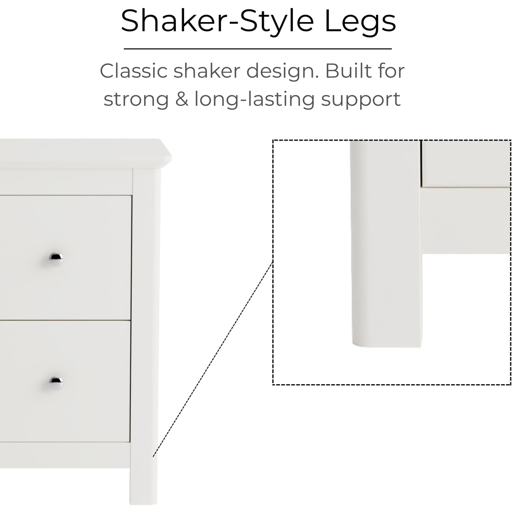 Core Products Nairn 2 Drawer White Petite Bedside Cabinet Image 4