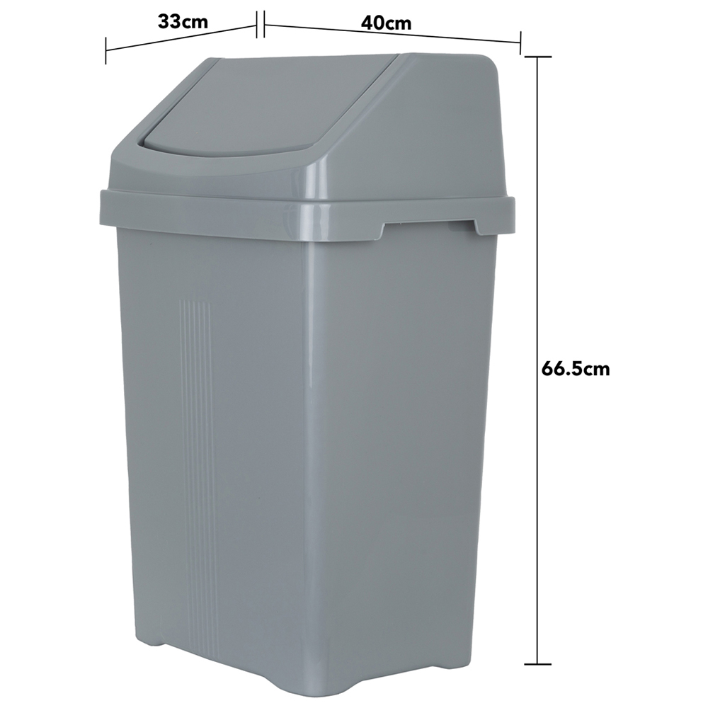 Wham Casa 50L Swing Bin Silver Image 4