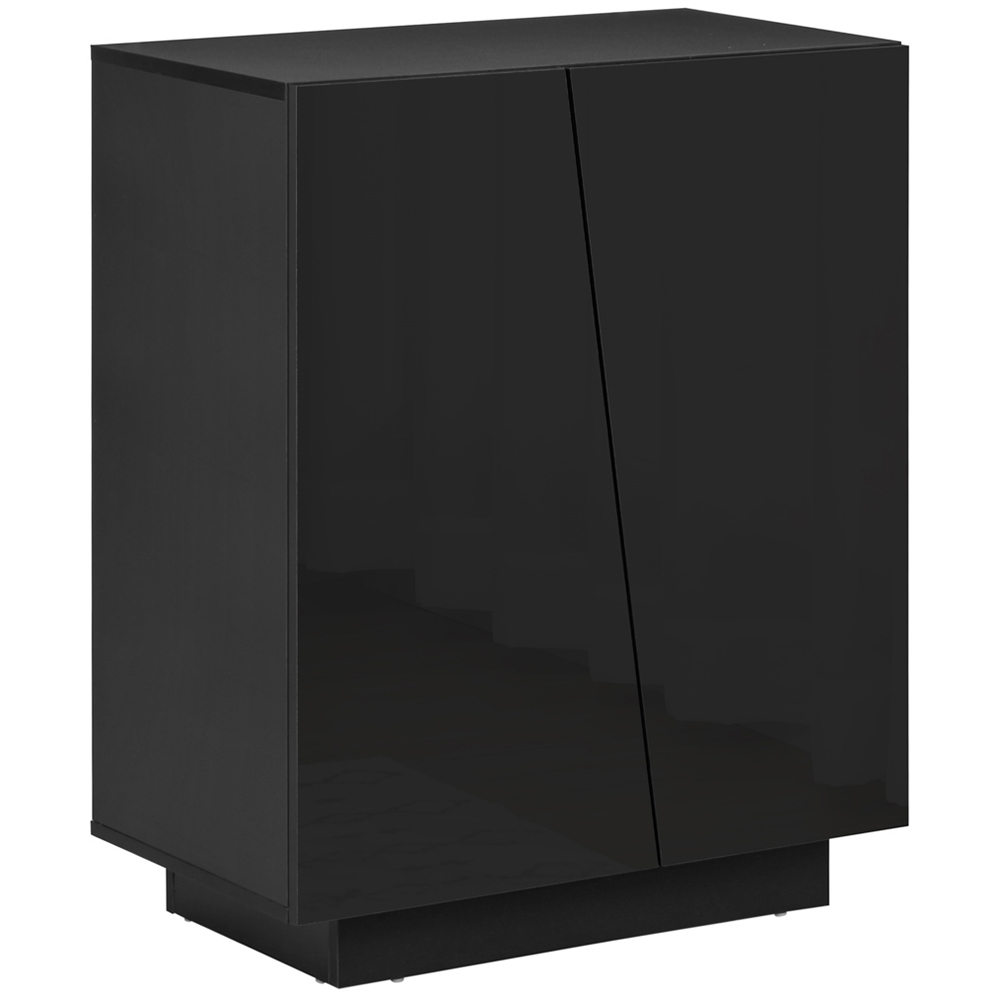 Portland Black 2 Door Freestanding Storage Cabinet Image 2