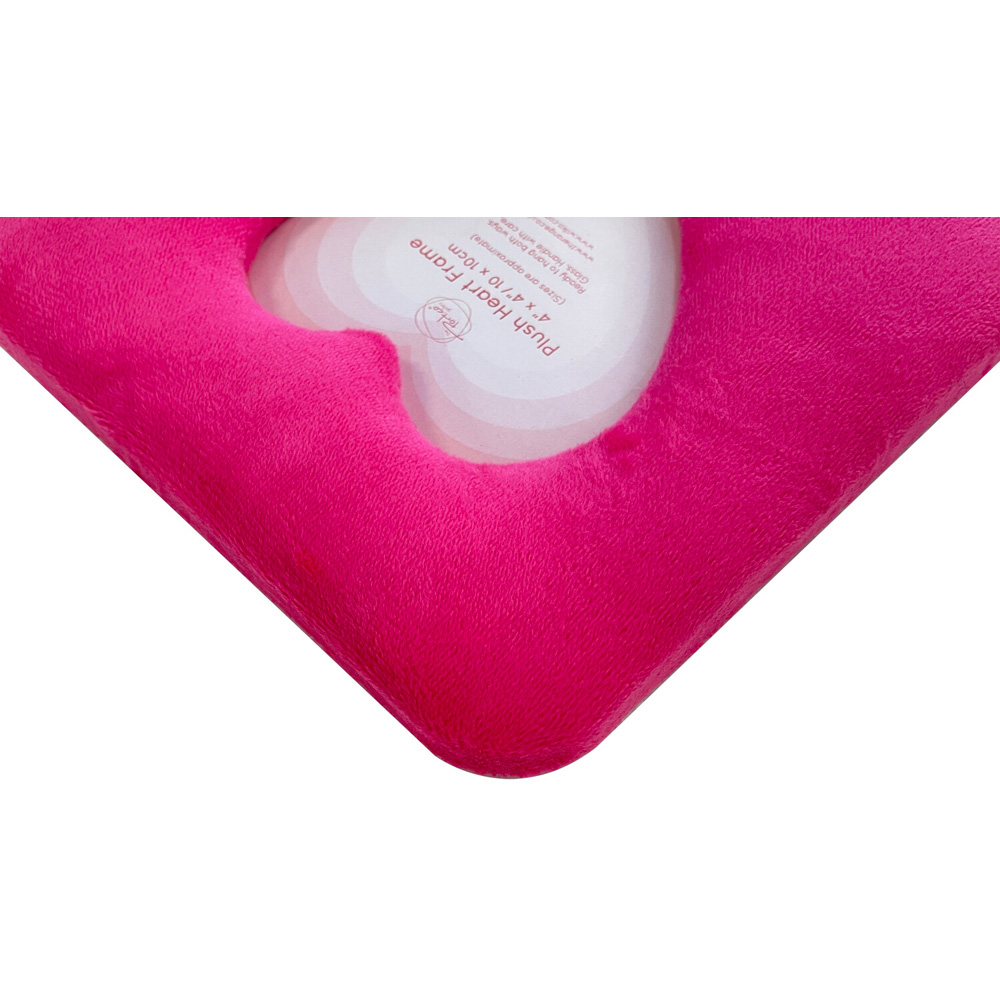 Bright Plush Heart Photo Frame Pink Image 3