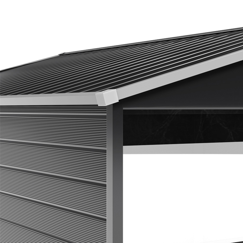 Living and Home 8 x 8.5ft Charcoal Black Steel Apex Graden Shed Image 5