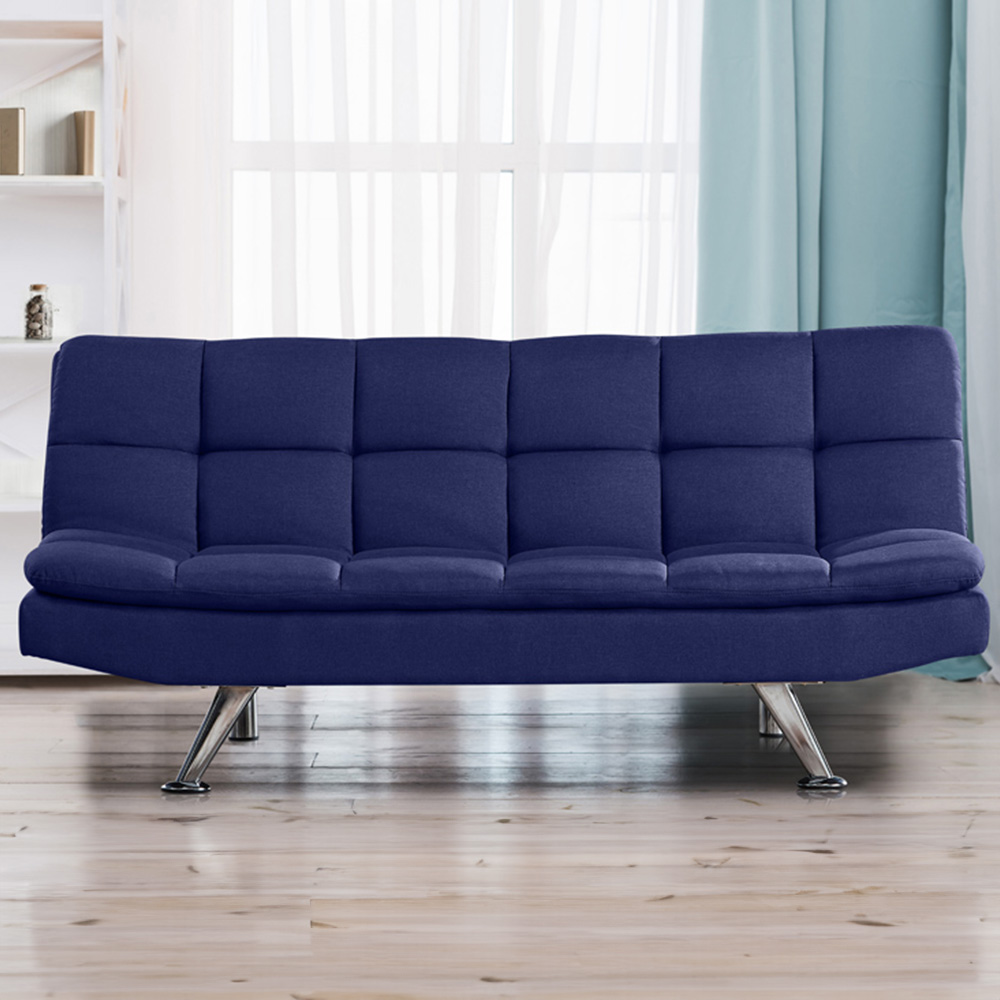 Brooklyn Double Sleeper Blue Cube Sofa Bed Image 1