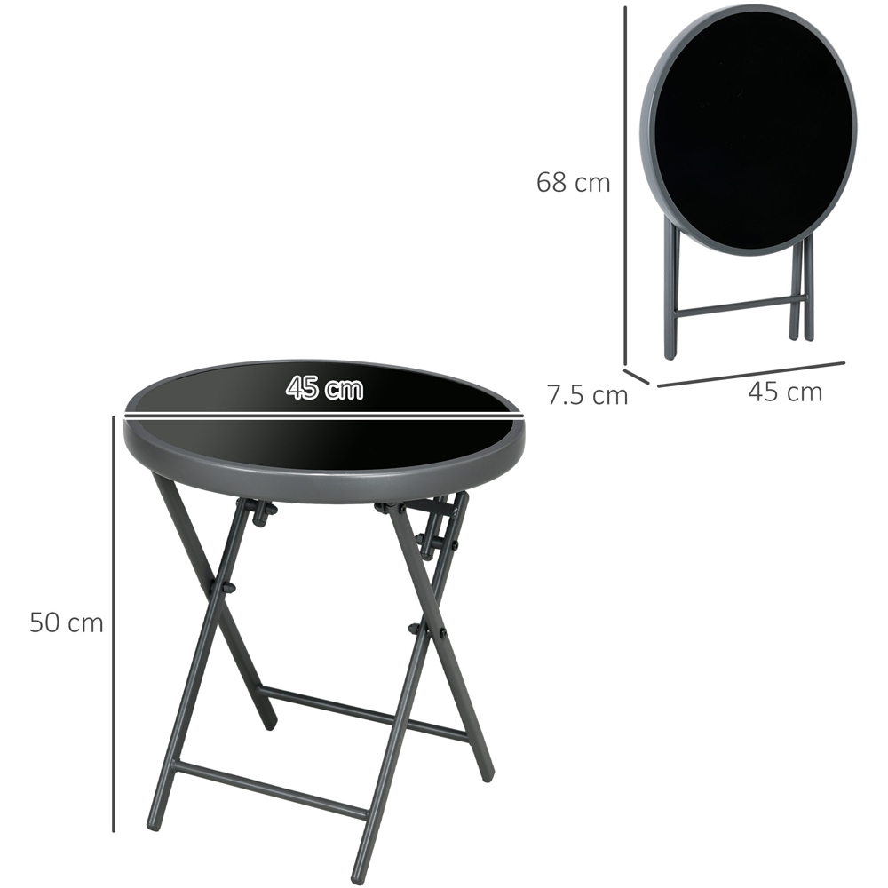 Outsunny Outdoor Round Glass Top Foldable Garden Table Image 7