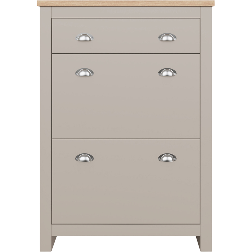 GFW Lancaster Grey 2 Door 1 Drawer Shoe Cabinet Image 4