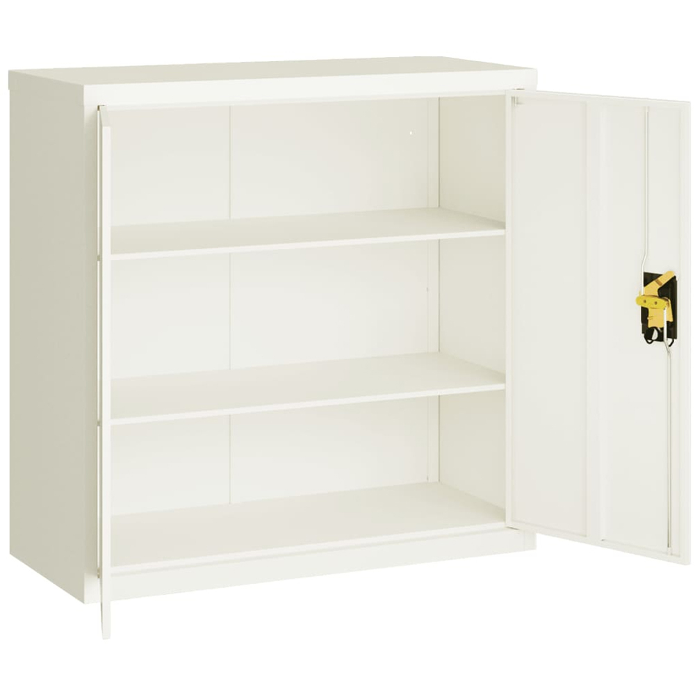 vidaXL 2 Door White Steel Filing Cabinet Set of 2 Image 7