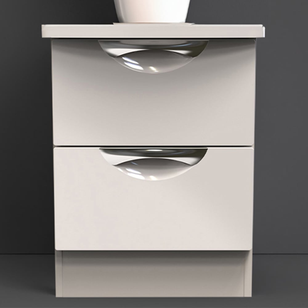 Crowndale Camden 2 Drawer Kashmir Gloss Bedside Table Image 1