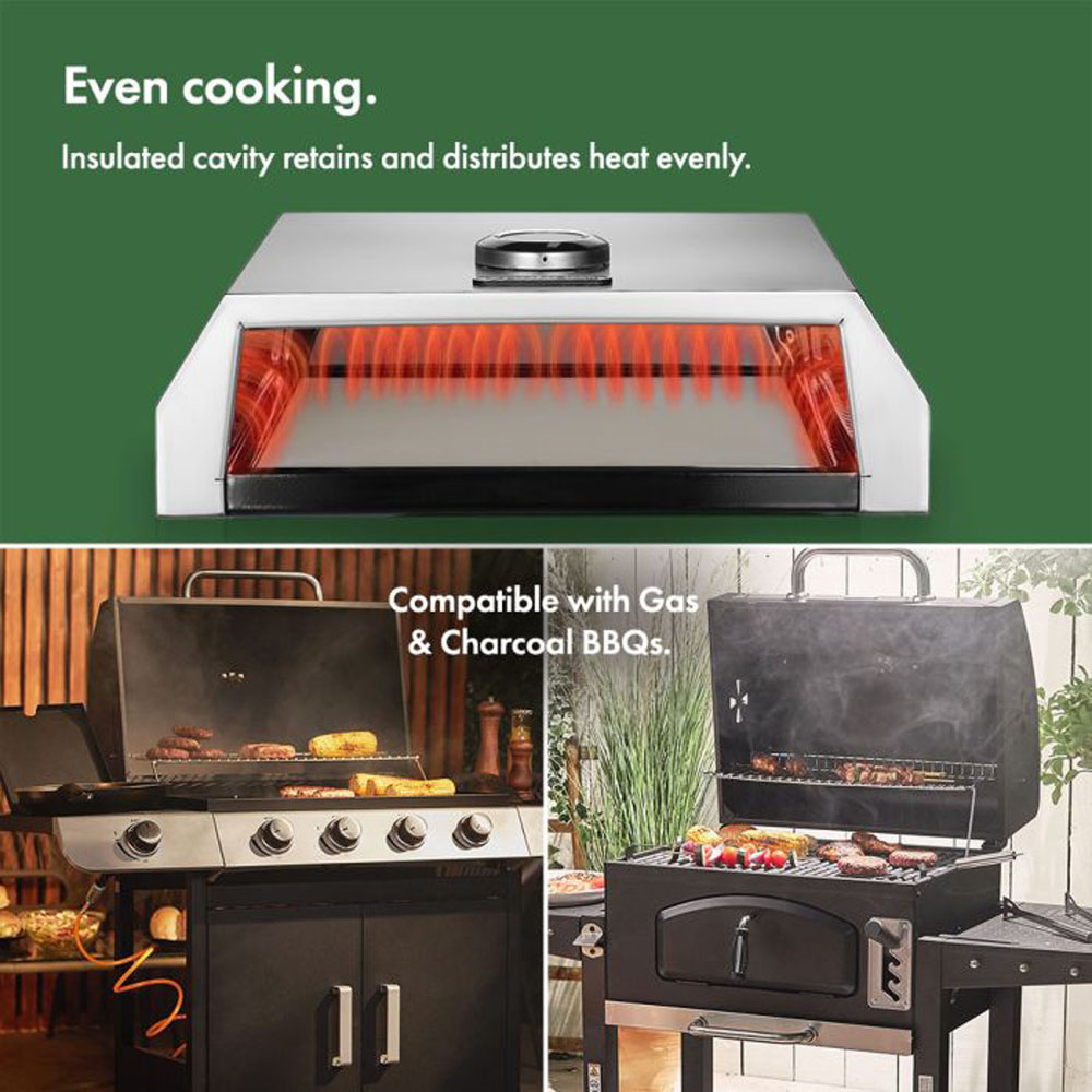 VonHaus Silver BBQ Grill Top Pizza Oven Image 6