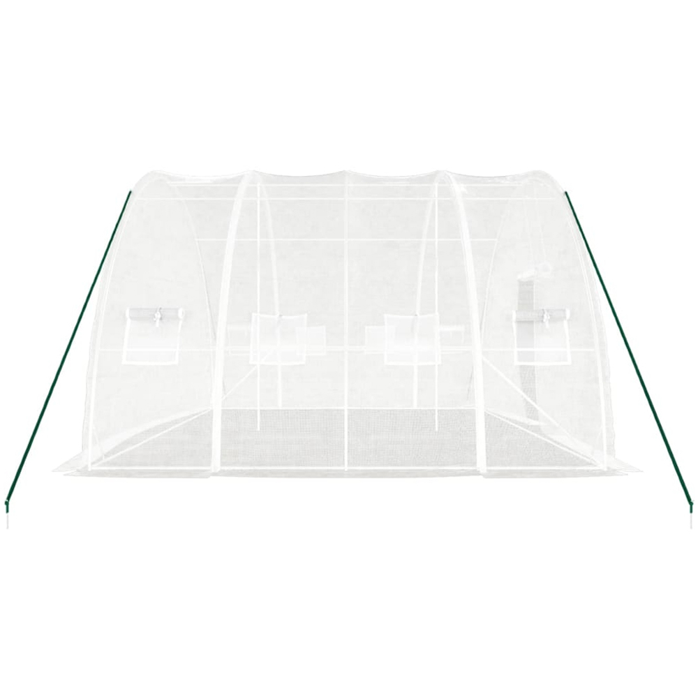 vidaXL White Polyethylene Galvanised Steel Frame 19.6 x 13.1ft Greenhouse Image 4
