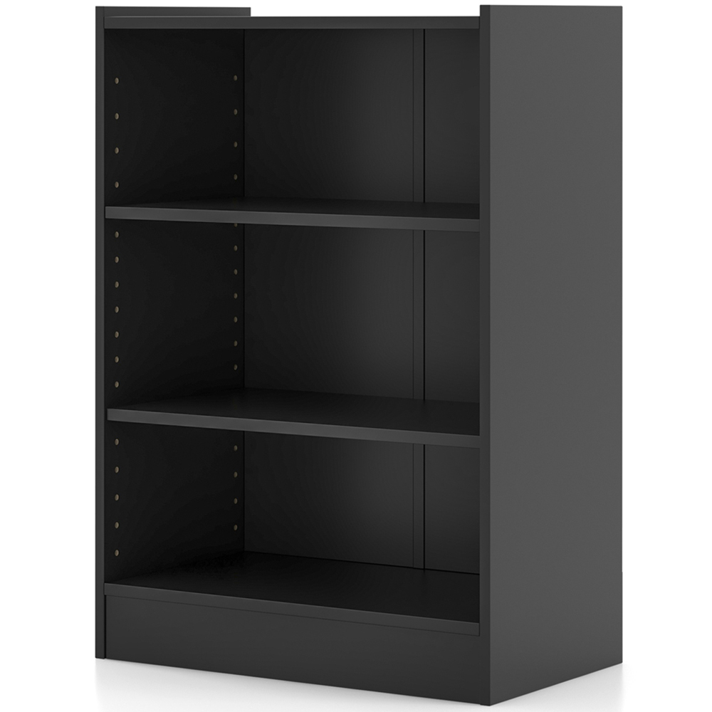 Costway 3 Shelf Black Bookcase Image 2