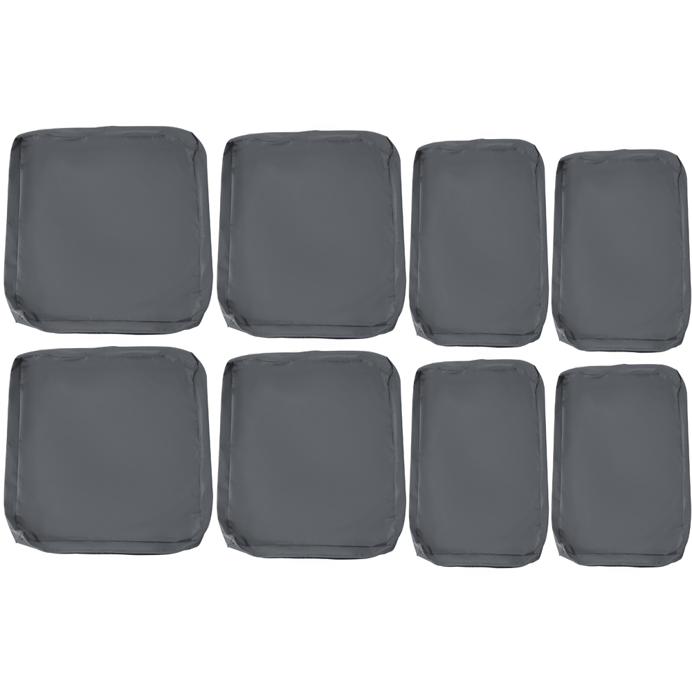 Outsunny Grey Rattan Sofa Seat Cushion Cover 8 Pack Image 1