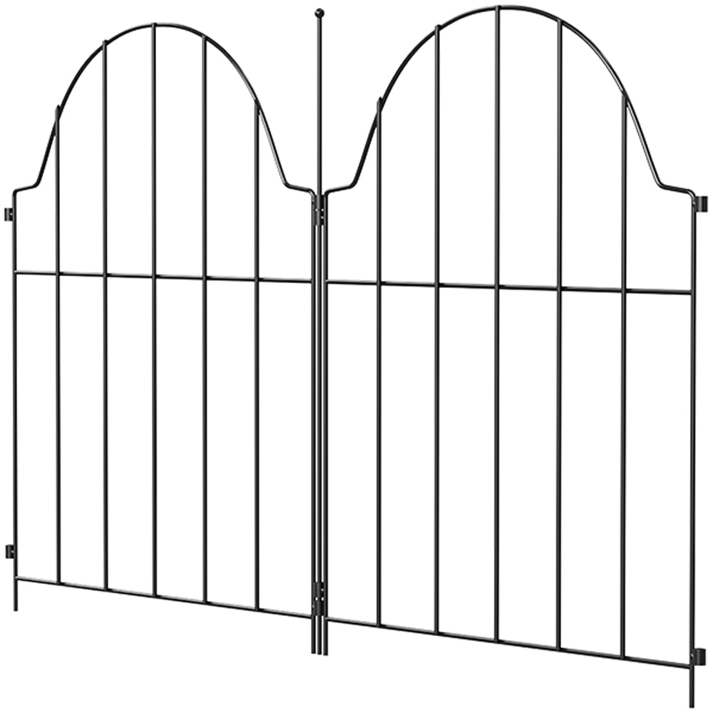 Living and Home 10 Piece Arch Top Metal Garden Fence Image 1