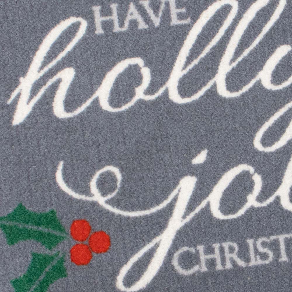 JVL Festive Christmas Machine Washable Holly Molly Indoor Doormat 40 x