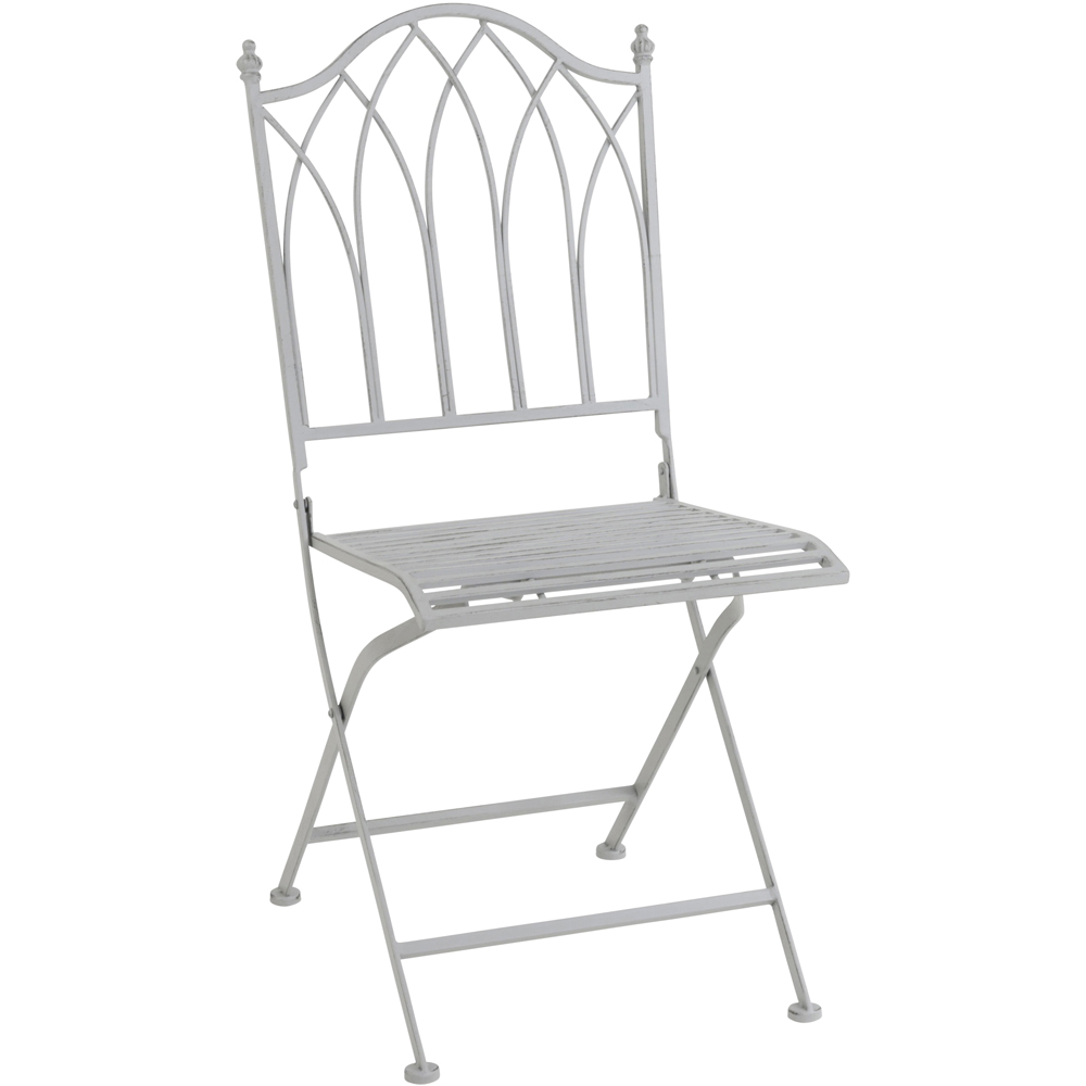 Charles Bentley 2 Seater Grey Decorative Rustic Metal Garden Bistro Set Image 3