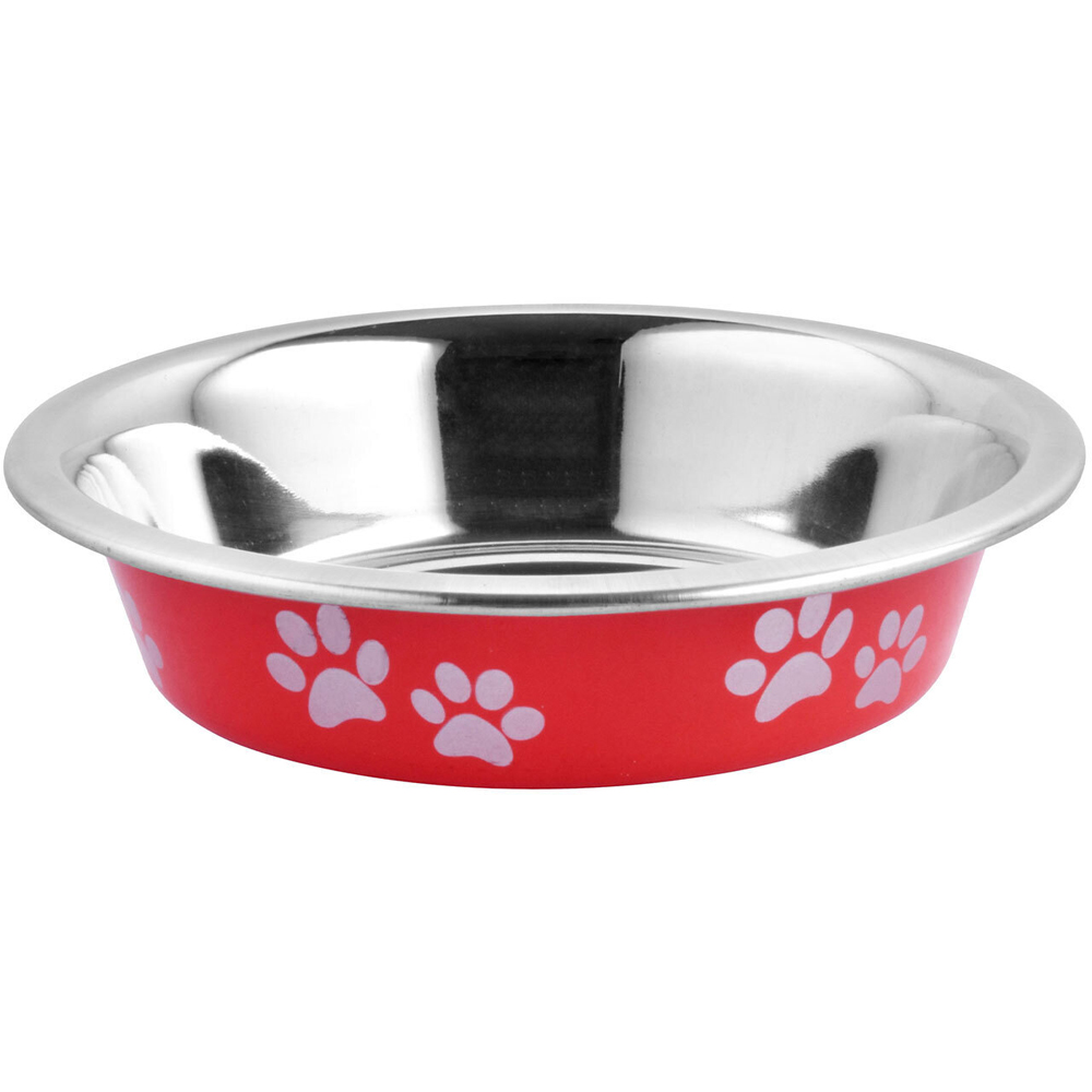 Small Stainless Steel Pawprint Pet Bowl Image 2