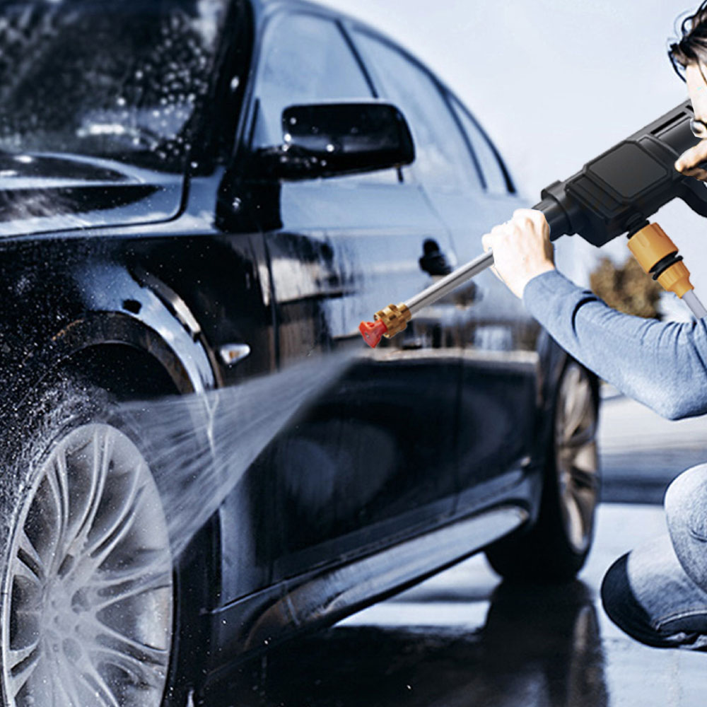 Living and Home Black Electric Cordless Handheld Pressure Washer with 2 Battery Image 8