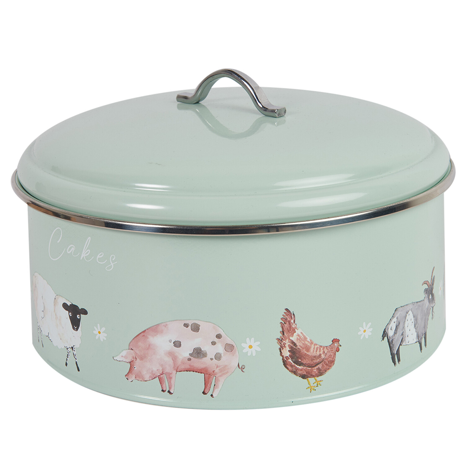 Daisy Farm Cake Canister - Sage Green Image 2