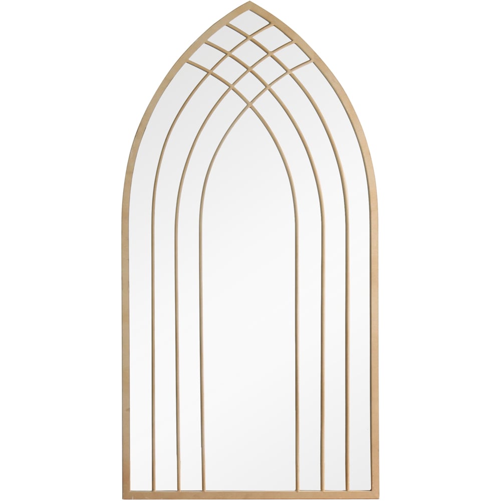 Charles Bentley Lisbon Cream Sand Effect Arched Wall Mirror Image 1