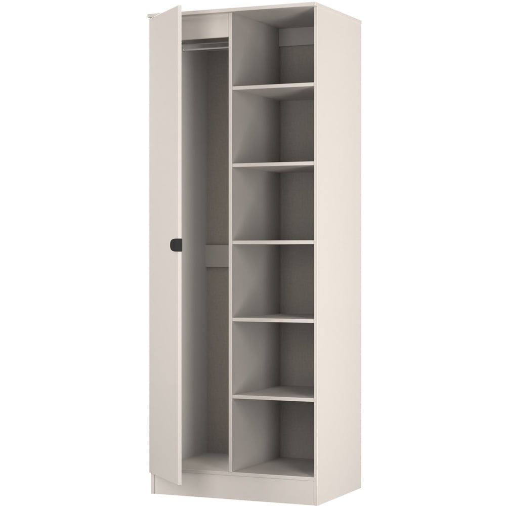 Crowndale Bora Single Door 6 Shelf Kashmir Matt Double Wardrobe Image 5