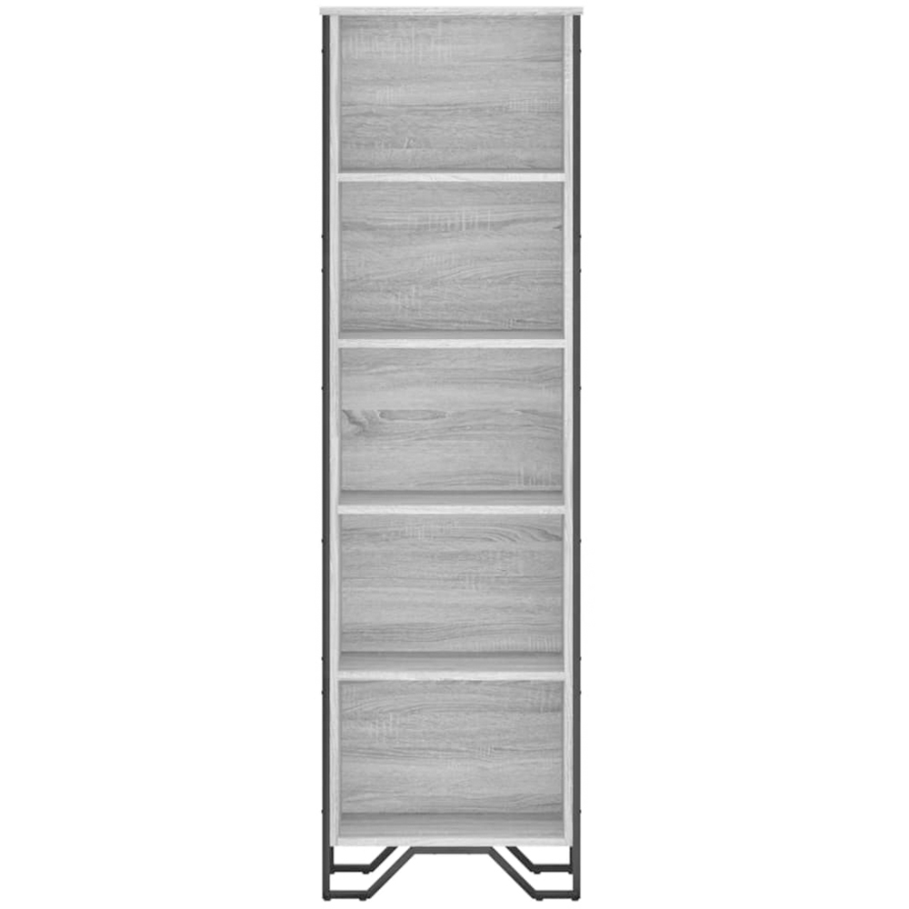 vidaXL 5 Shelf Grey Sonoma Bookcase Image 3