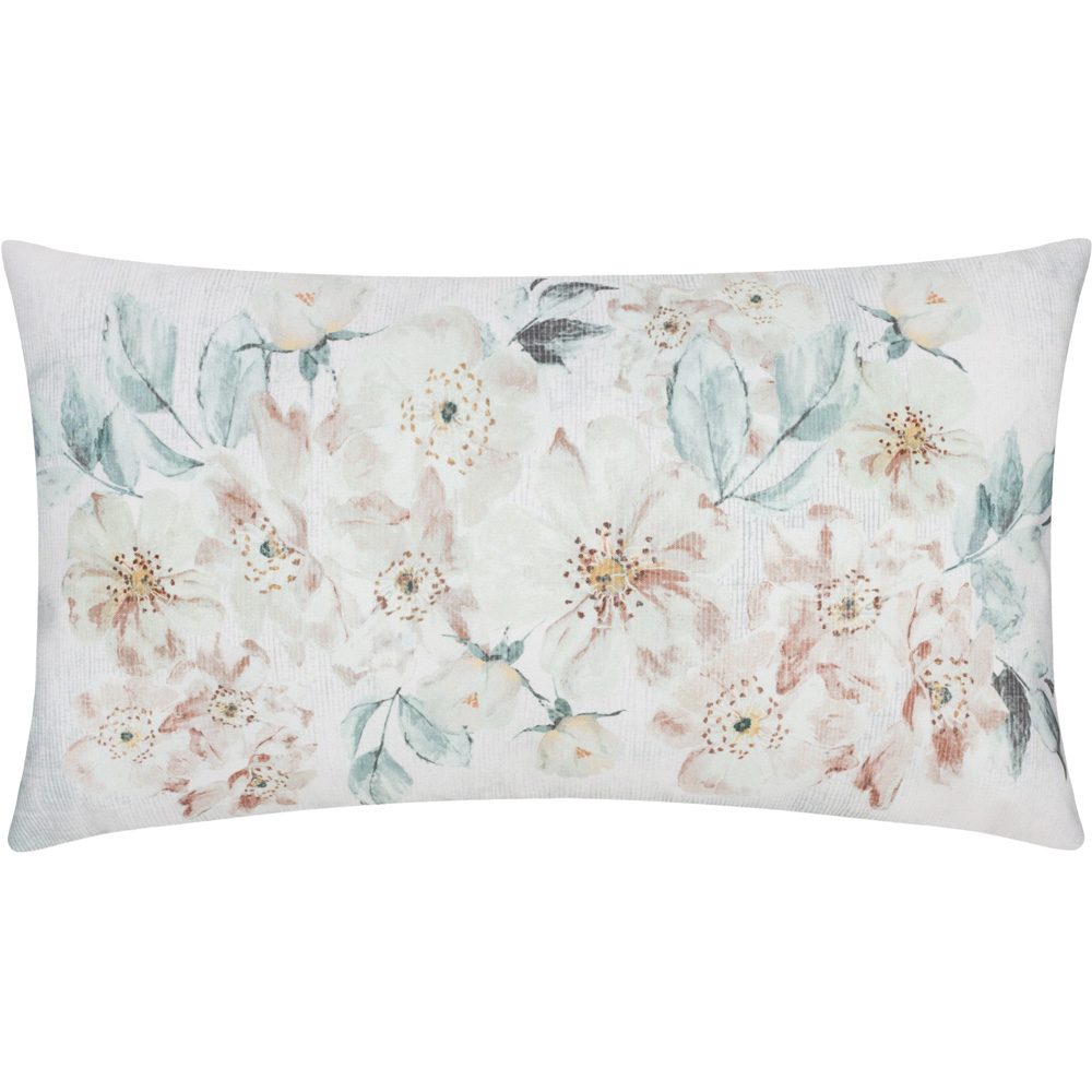 Evans Lichfield Canina Off White Floral Polyester Cushion 30 x 50cm Image 1