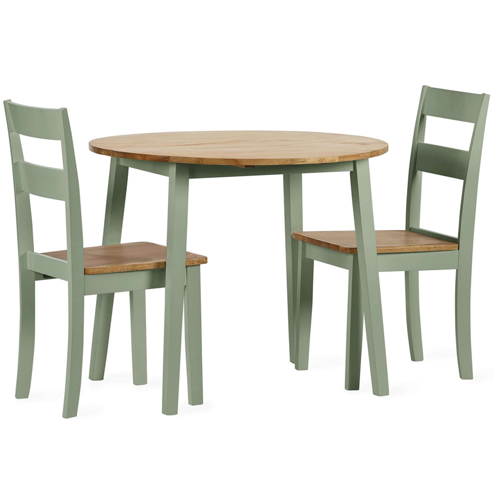 Julian Bowen Linwood Set of 2 Sage Green and Natural Dining Chair Image 6