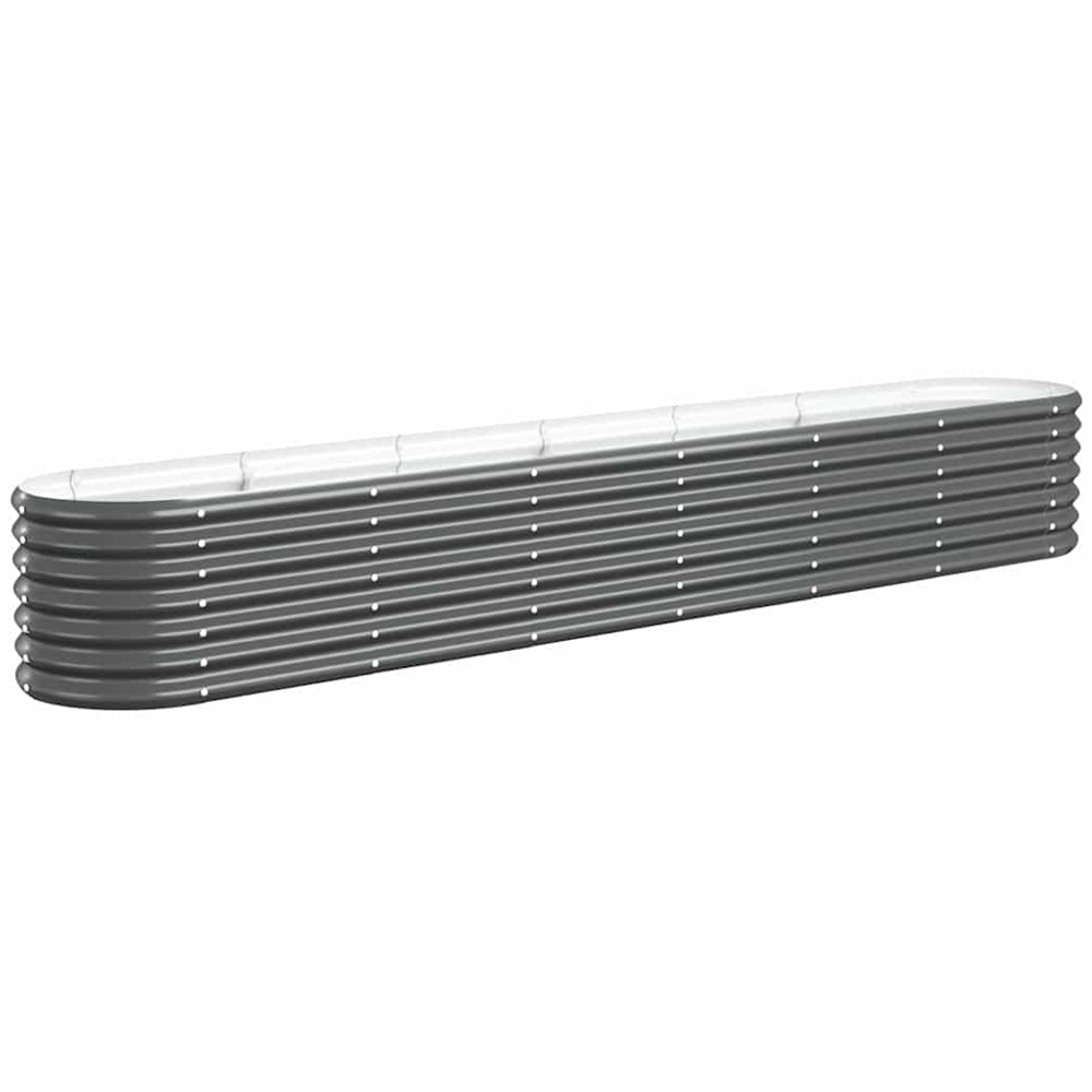 vidaXL Anthracite Galvanised Steel Raised Garden Bed 36 x 40 x 260cm Image 1