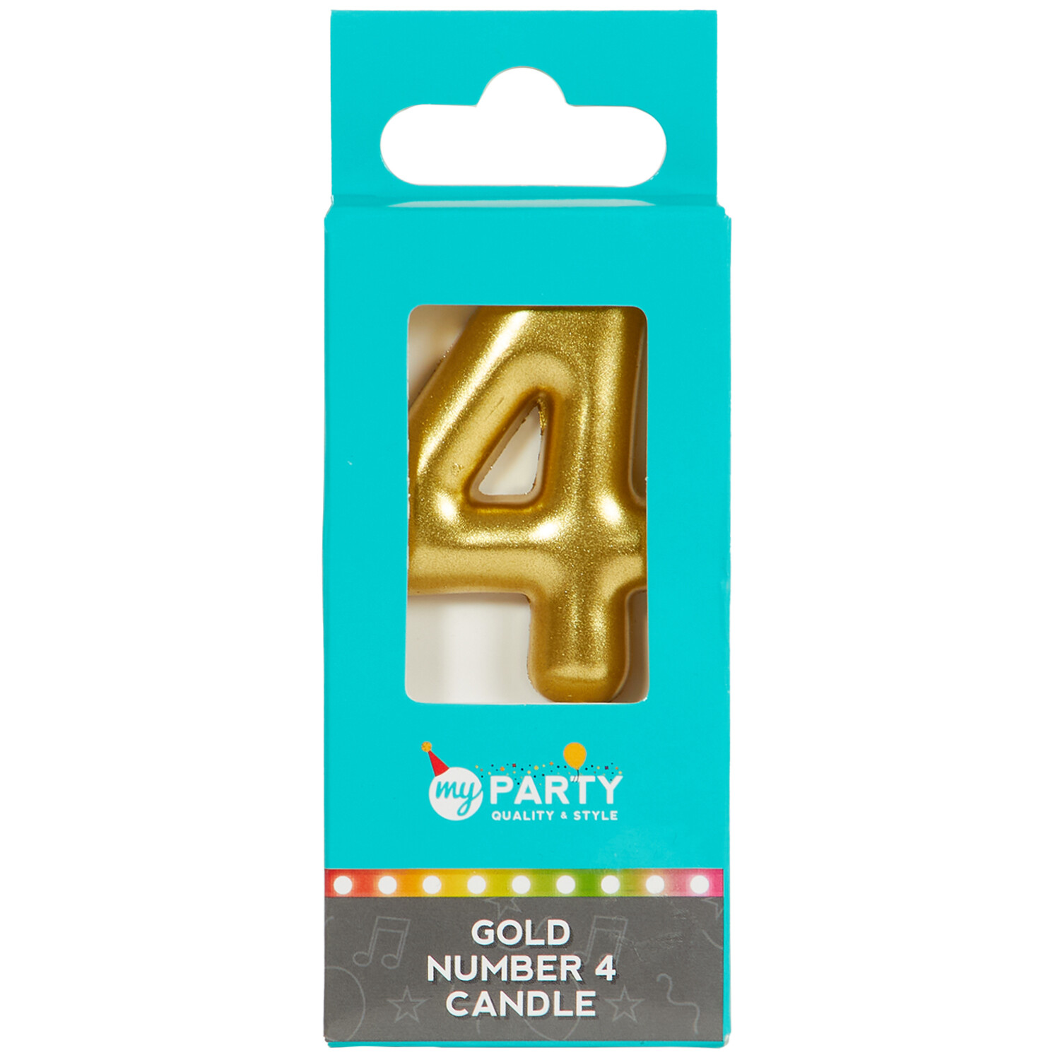 My Party Gold Number Candle - Gold / 4 Image 1