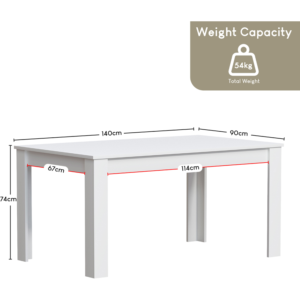 VIDA DESIGNS Medina 6 Seater Dining Table White Image 8
