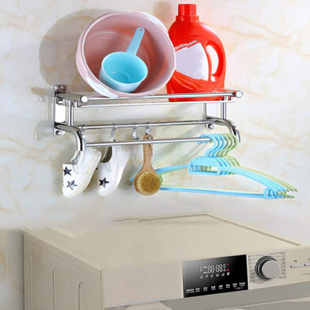 Living and Home Wall Mounted Bathroom Shelf Organiser Image 4