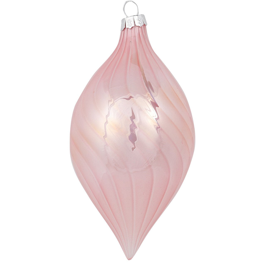 Sugar Wonderland Pearlescent Pink Swirl Christmas Bauble Image 2